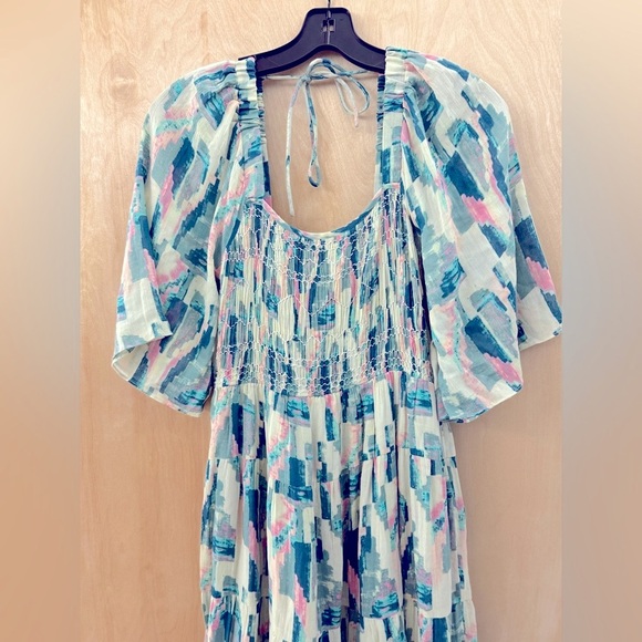 BA&SH Multicolor Midi Dress with String Tie Back. - Picture 12 of 16